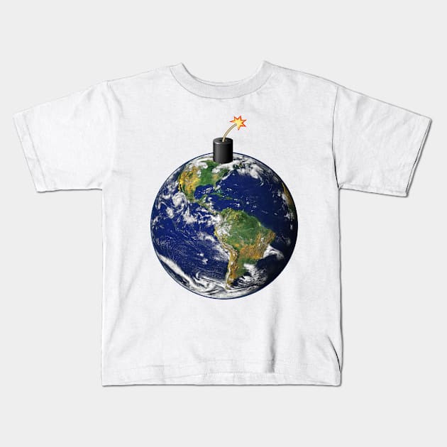 Sad Planet 04a. Kids T-Shirt by JulianFJones01